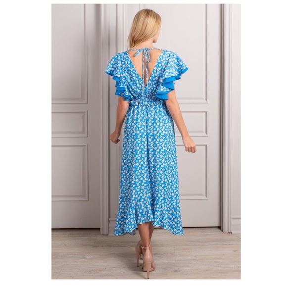 SENLIS | Dresses | New Senlis Amalie Floral Ruffle Midi Dress | Poshmark